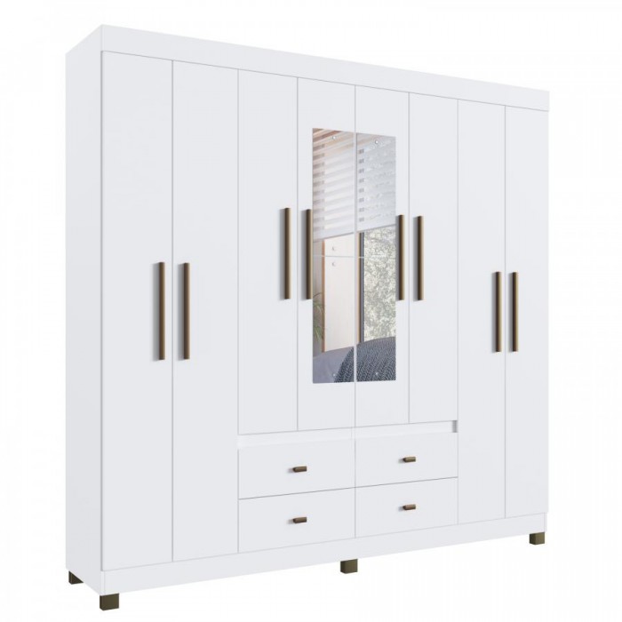 Guarda Roupa Las Vegas 230481 C/ Pés e Espelhos - Branco - 230481-4