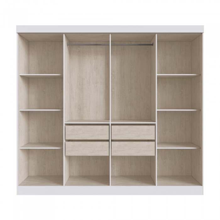 Guarda Roupa 100% MDF California 60800 - Castanho/Nude - REF.: 60800-44