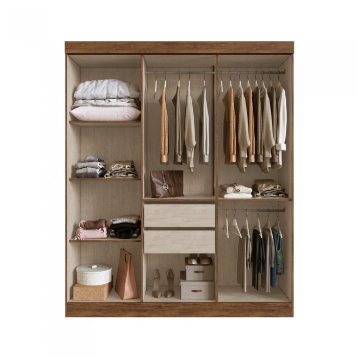 Guarda Roupa 100% MDF New York 21706 - Castanho/Nude - REF.: 21706-44