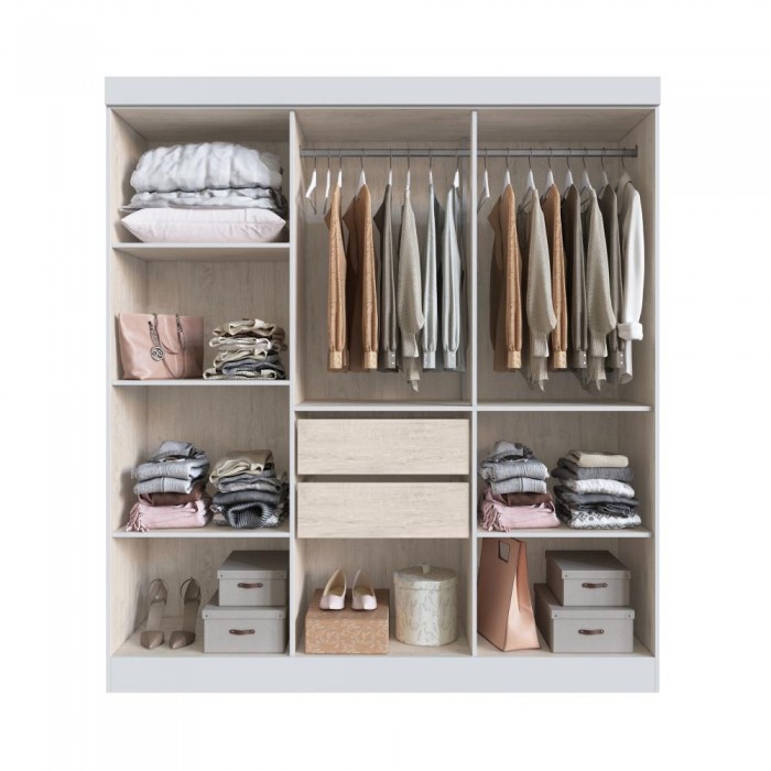 Guarda Roupa 100% MDF New Xangai 68600 - Branco - REF.: 68600-4