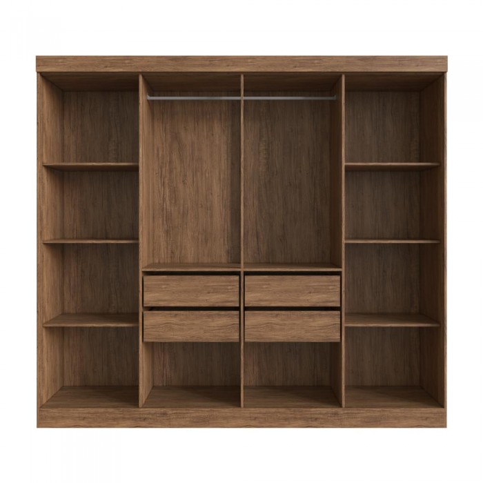 Guarda Roupa 100% MDF California 60800 - Castanho/Preto - REF.: 60800-112