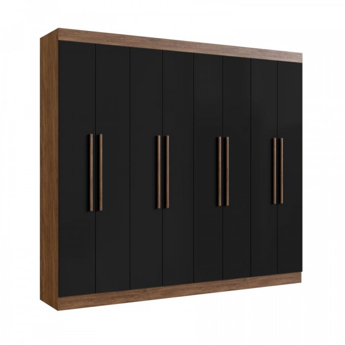 Guarda Roupa 100% MDF California 60800 - Castanho/Preto - 60800-112