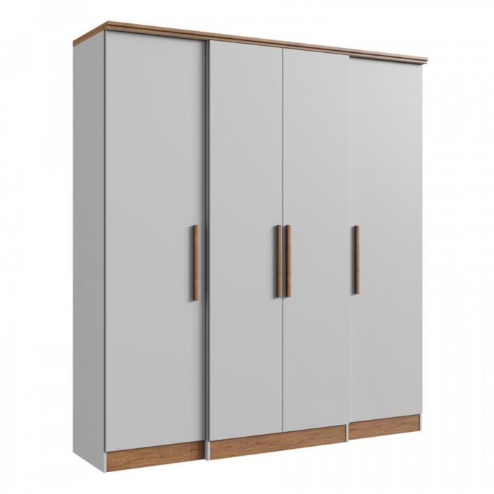Guarda Roupa 100% MDF Miami 25040 - Lunar/Nogueira - 25040-130
