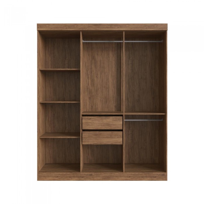 Guarda Roupa 100% MDF New York 21706 - Castanho/Preto - REF.: 217006-112