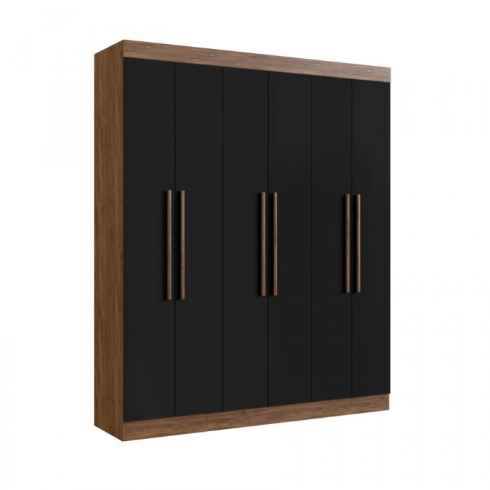 Guarda Roupa 100% MDF New York 21706 - Castanho/Preto - 217006-112