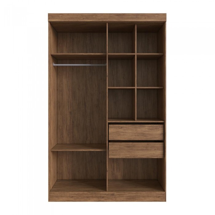 Guarda Roupa 100% MDF Orlando 60400 - Castanho/Preto - REF.: 60400-112