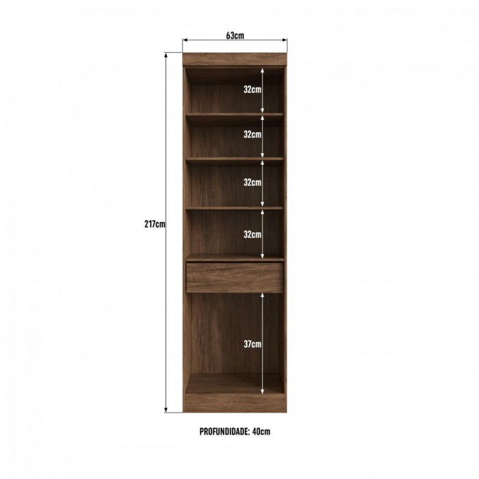 Multiuso 100% MDF Charlotte 88300 - Castanho/Nude - REF.: 88300-44
