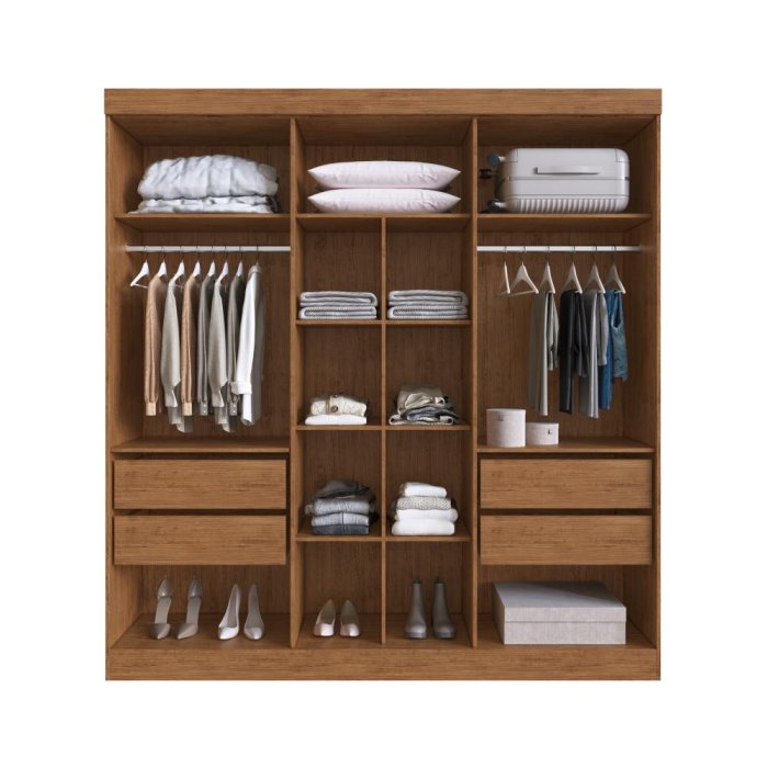 GUARDA ROUPA DARWIN 6 PORTAS MDF - Off White/ Nogueira - REF.: 85600-72