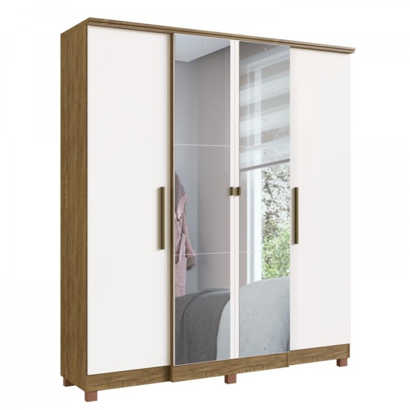 Guarda Roupa 100% MDF Miami 250401 C/ Pés e Espelhos