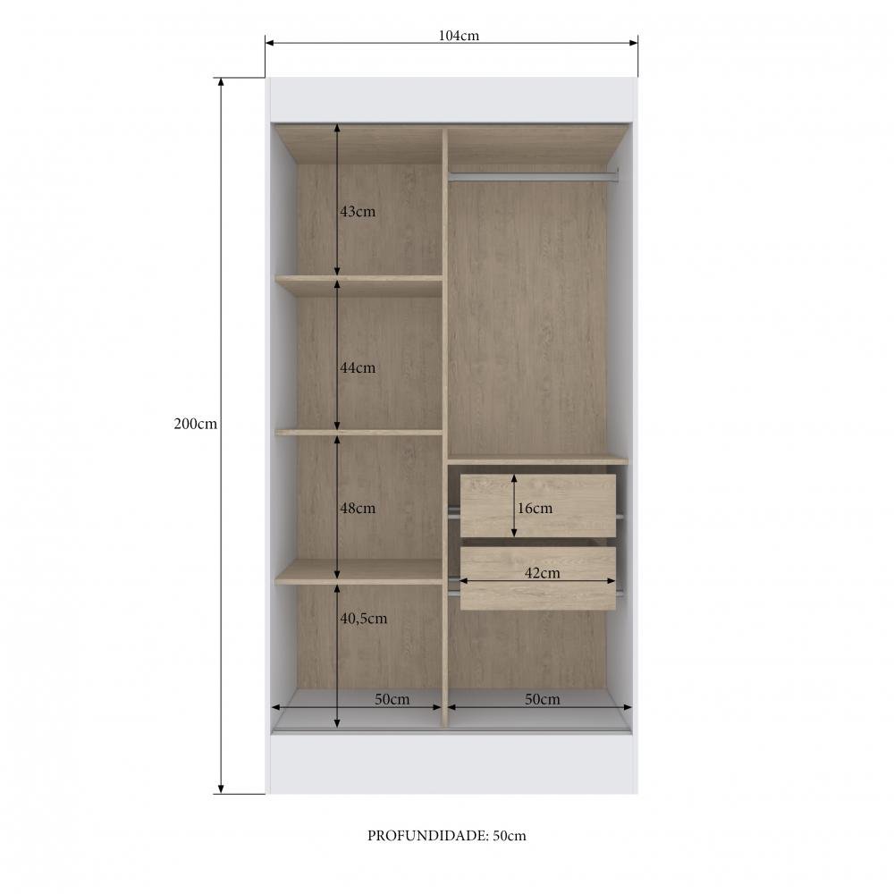 Guarda Roupa Lyon 245024 C/ 6 Espelhos - Branco - REF.: 245024-4