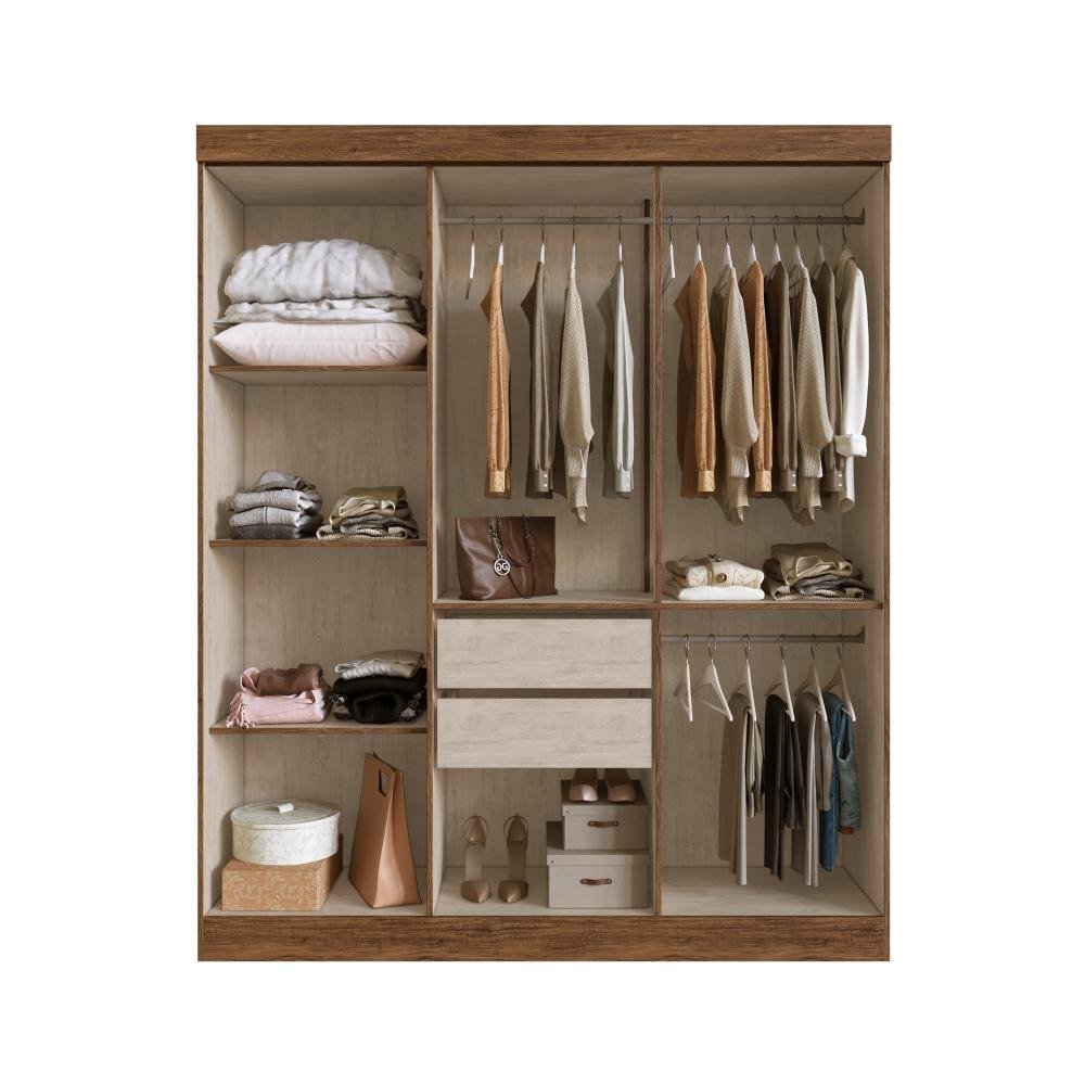 Guarda Roupa 100% MDF New York 21706 - Castanho/Nude - REF.: 21706-44