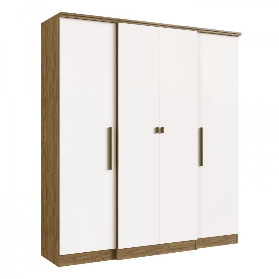 Guarda Roupa 100% MDF Miami 25040 - Off White/ Nogueira - 25040-72