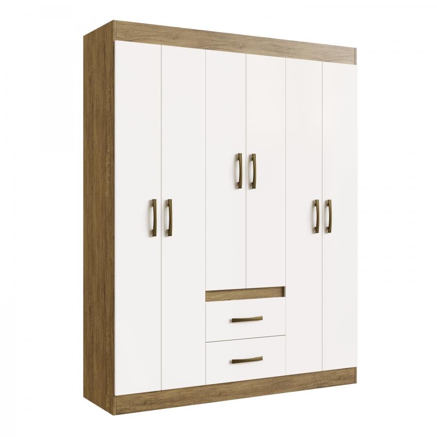 Guarda Roupa Rivera 30206 - Off White/ Nogueira - 30206-72