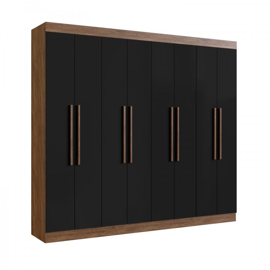 Guarda Roupa 100% MDF California 60800 - Castanho/Preto - 60800-112