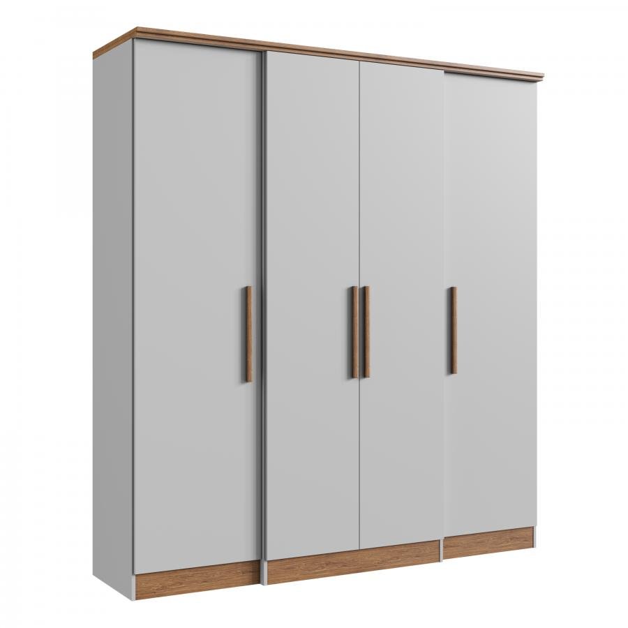 Guarda Roupa 100% MDF Miami 25040 - Lunar/Nogueira - 25040-130