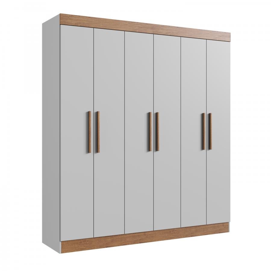 Guarda Roupa 100% MDF New Xangai 68600 - Lunar/Nogueira - 68600-130