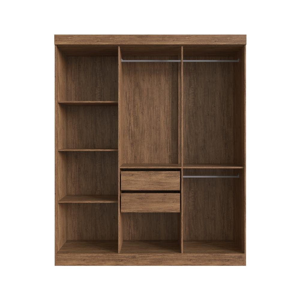 Guarda Roupa 100% MDF New York 21706 - Castanho/Preto - REF.: 217006-112