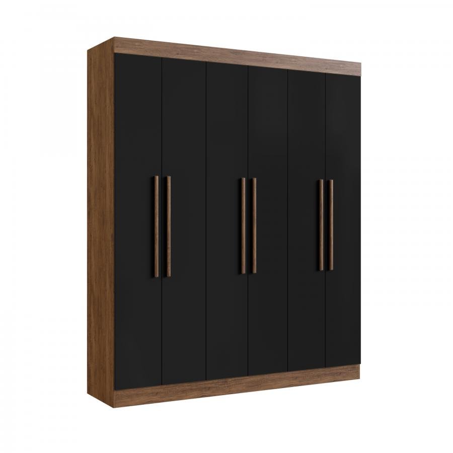 Guarda Roupa 100% MDF New York 21706 - Castanho/Preto - 217006-112
