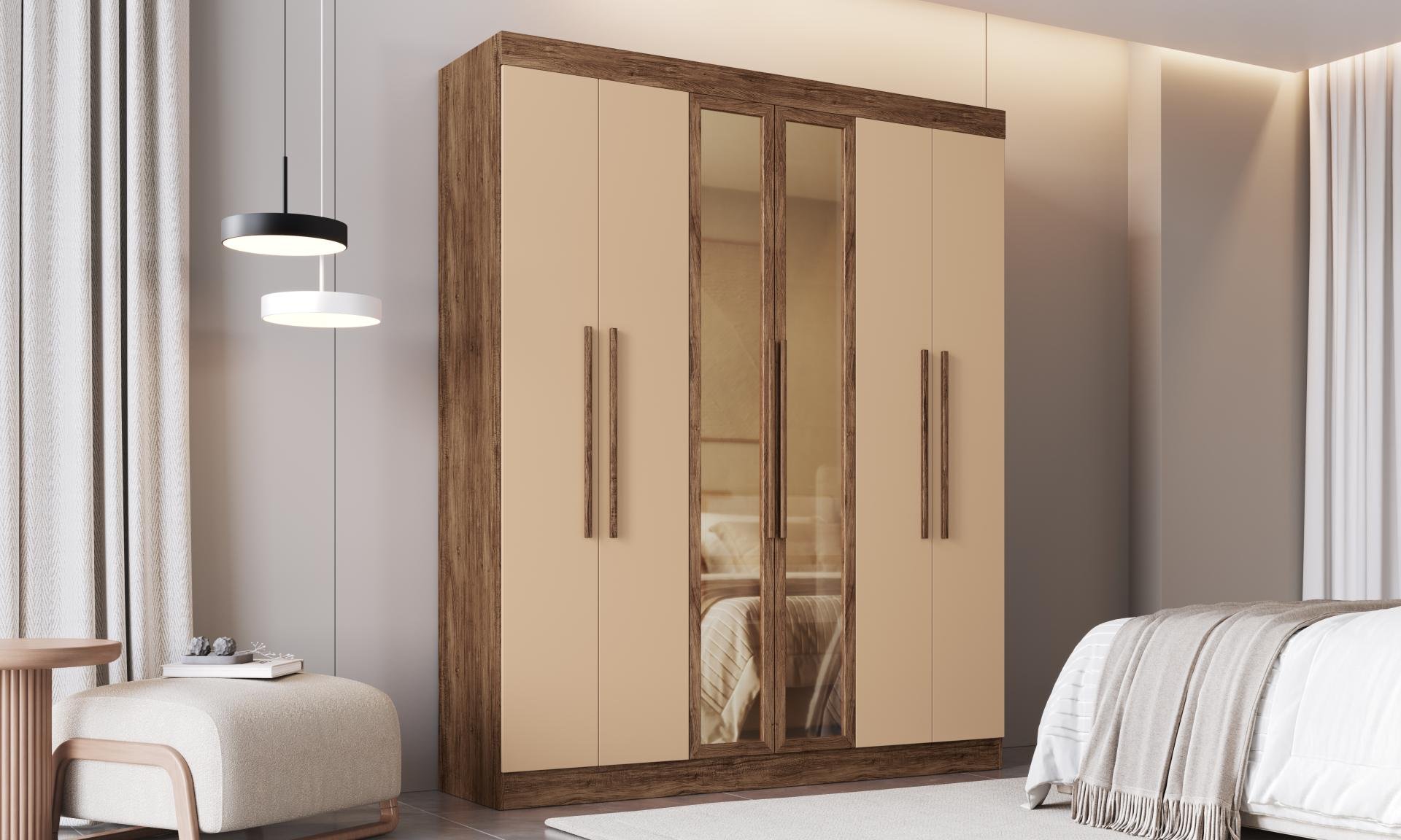 Guarda Roupa Portas Reflecta 100% MDF Malibu 25790 - foto ambientada