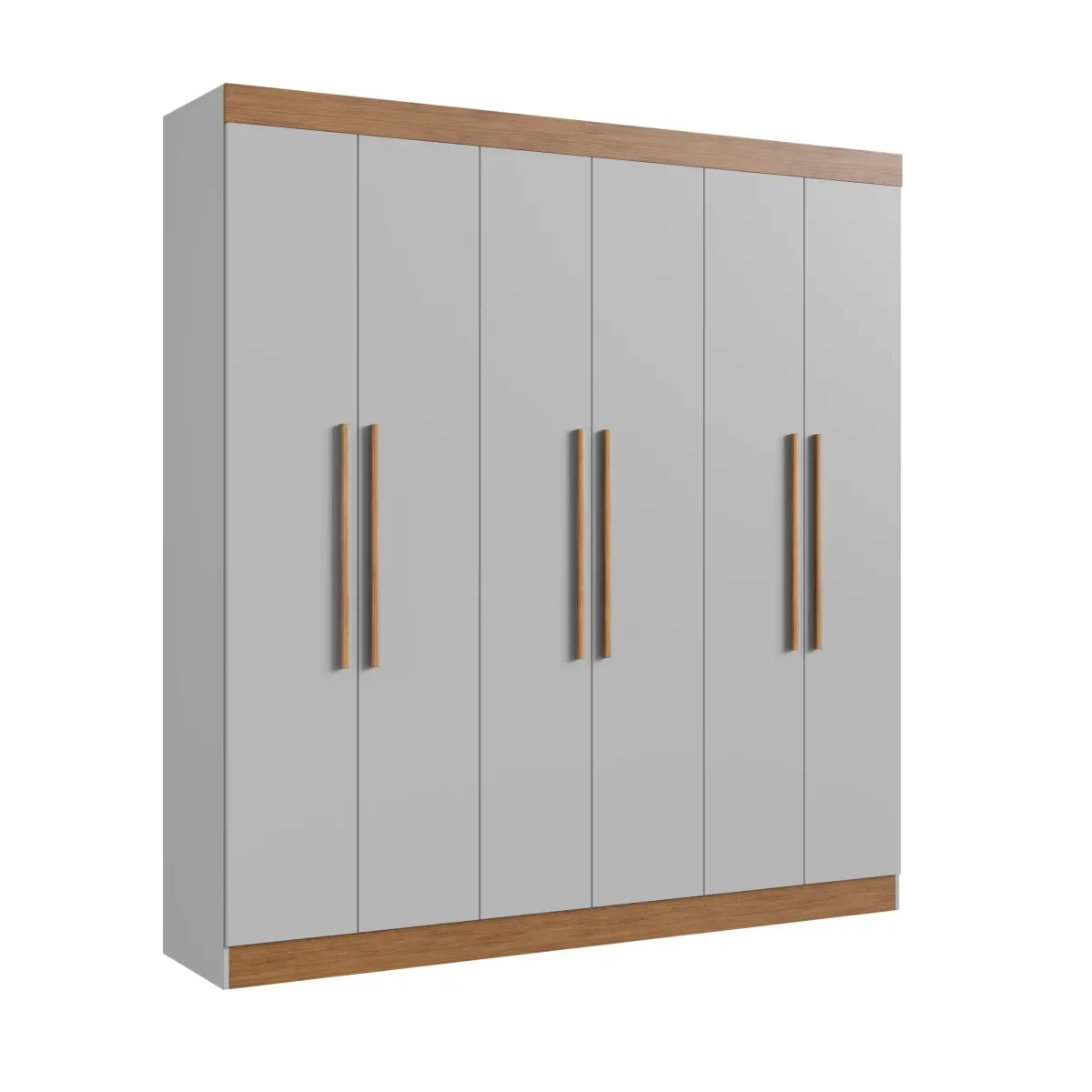 GUARDA ROUPA DARWIN 6 PORTAS MDF - Lunar/Nogueira - REF.: 85600-130