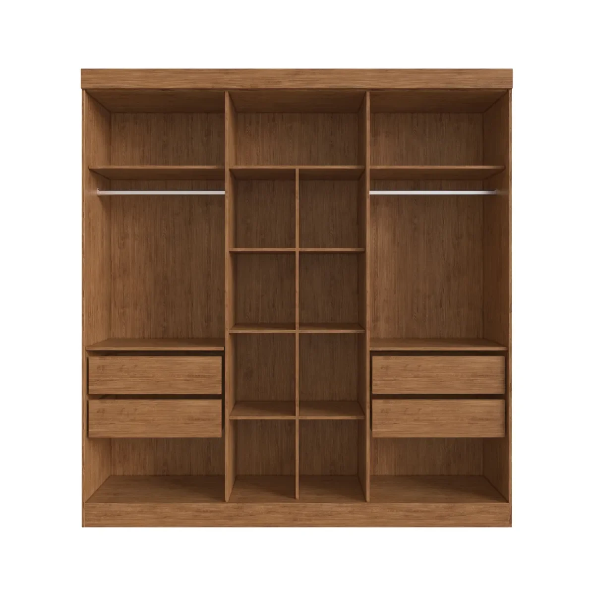 GUARDA ROUPA DARWIN 6 PORTAS MDF - Off White/ Nogueira - REF.: 85600-72
